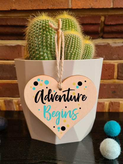 Handmade Wooden Hanging Heart Plaque Gift for Someone Special Inspirational Gift or Self Motivational Treat