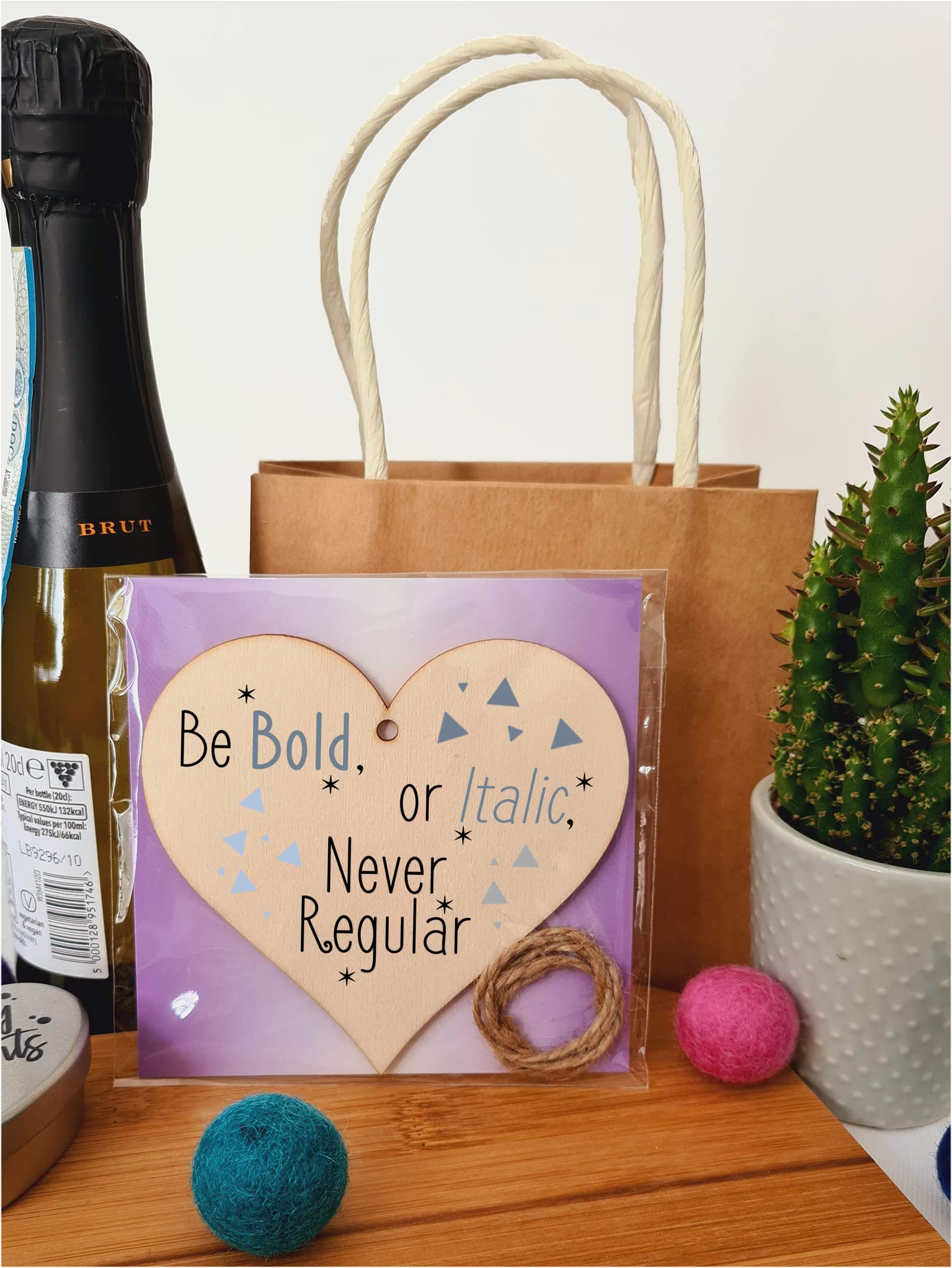 Handmade Wooden Hanging Heart Plaque Gift for Someone Special Inspirational Gift or Self Motivational Treat