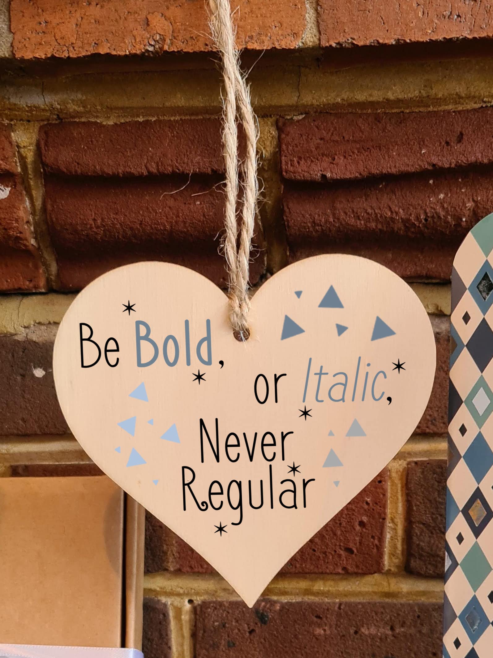 Handmade Wooden Hanging Heart Plaque Gift for Someone Special Inspirational Gift or Self Motivational Treat