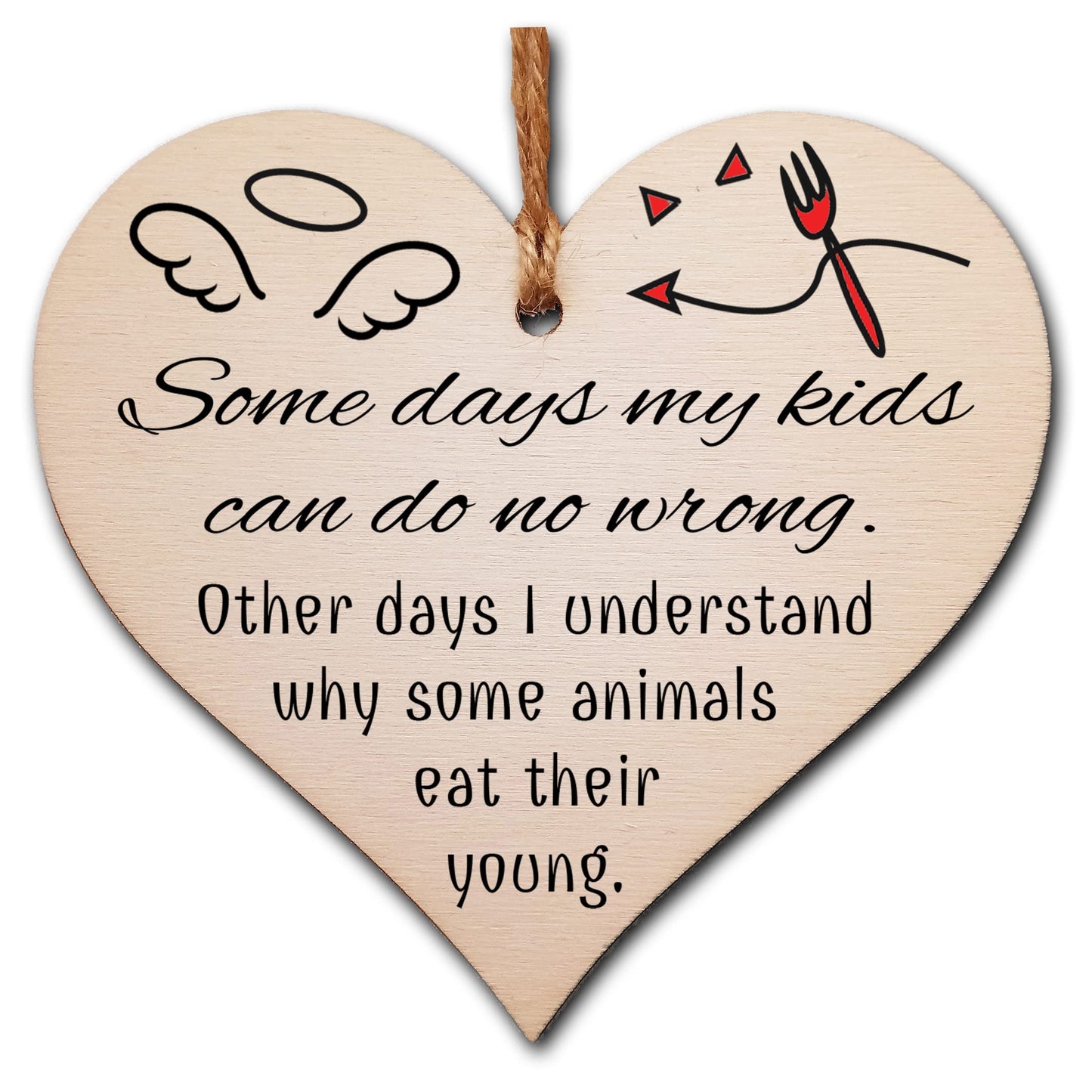 Handmade Wooden Hanging Heart Plaque Gift for Mum Funny Gift about Motherhood