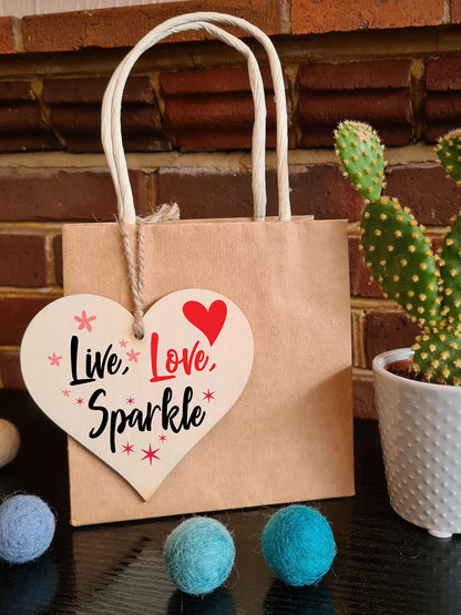 Handmade Wooden Hanging Heart Plaque Gift for Someone Special Inspirational Gift or Self Motivational Treat