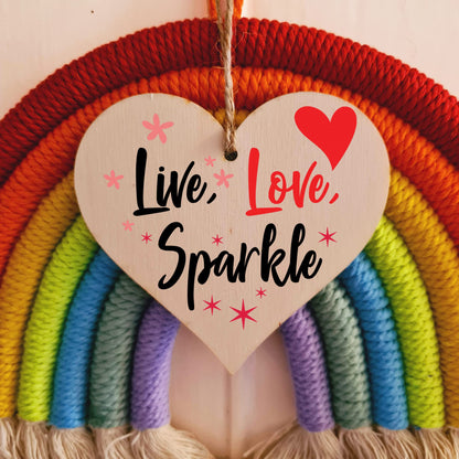 Handmade Wooden Hanging Heart Plaque Gift for Someone Special Inspirational Gift or Self Motivational Treat