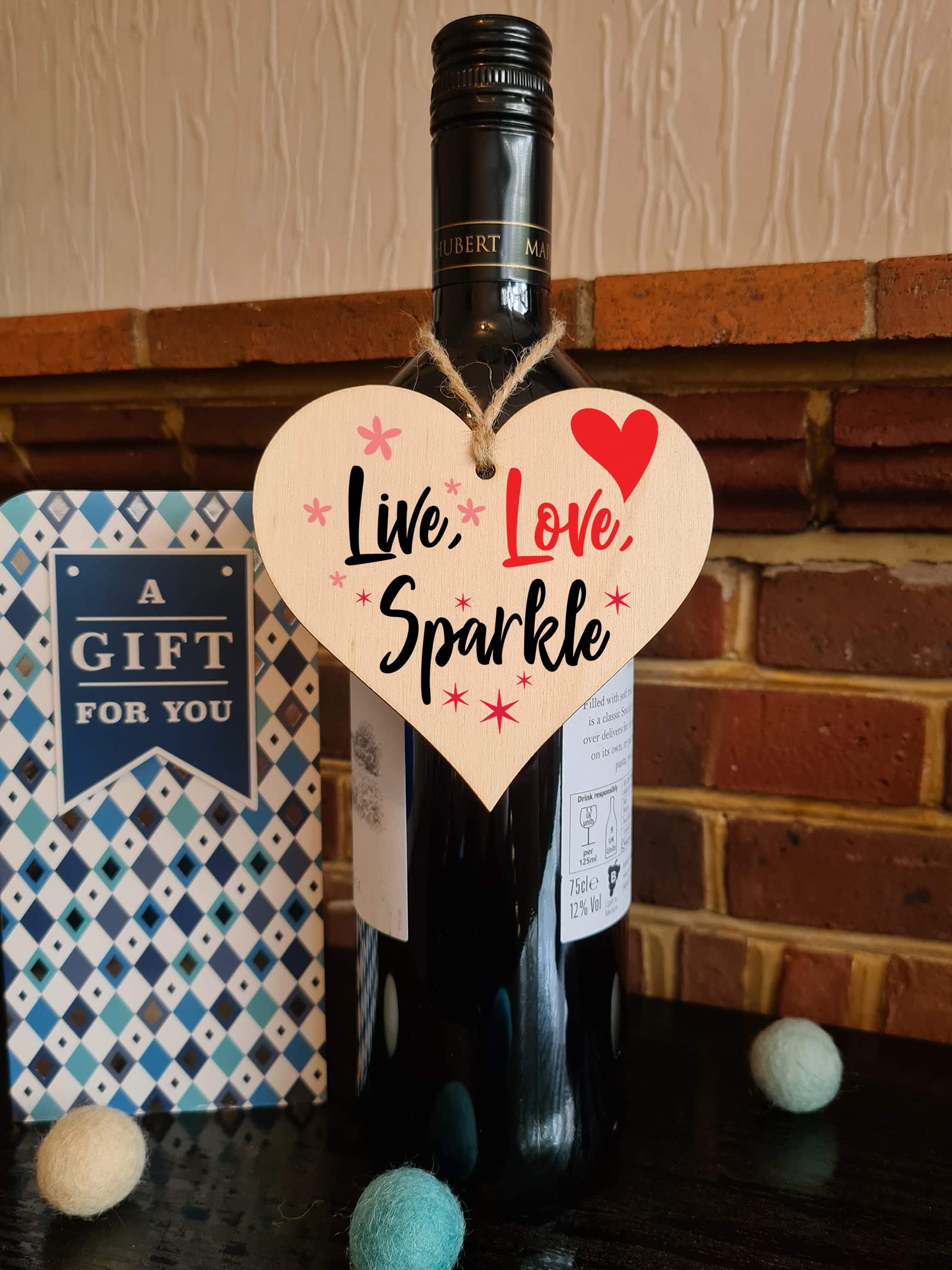 Handmade Wooden Hanging Heart Plaque Gift for Someone Special Inspirational Gift or Self Motivational Treat