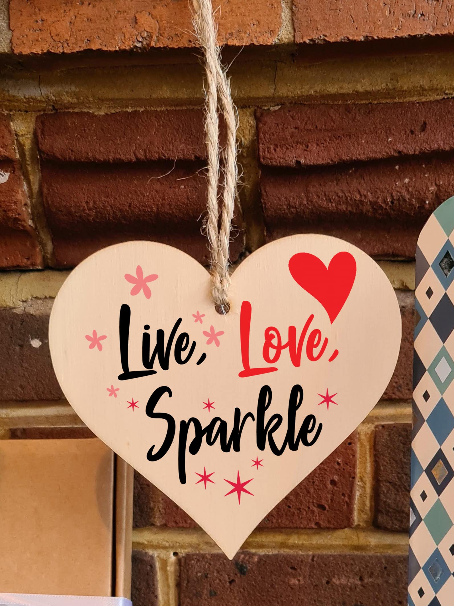 Handmade Wooden Hanging Heart Plaque Gift for Someone Special Inspirational Gift or Self Motivational Treat