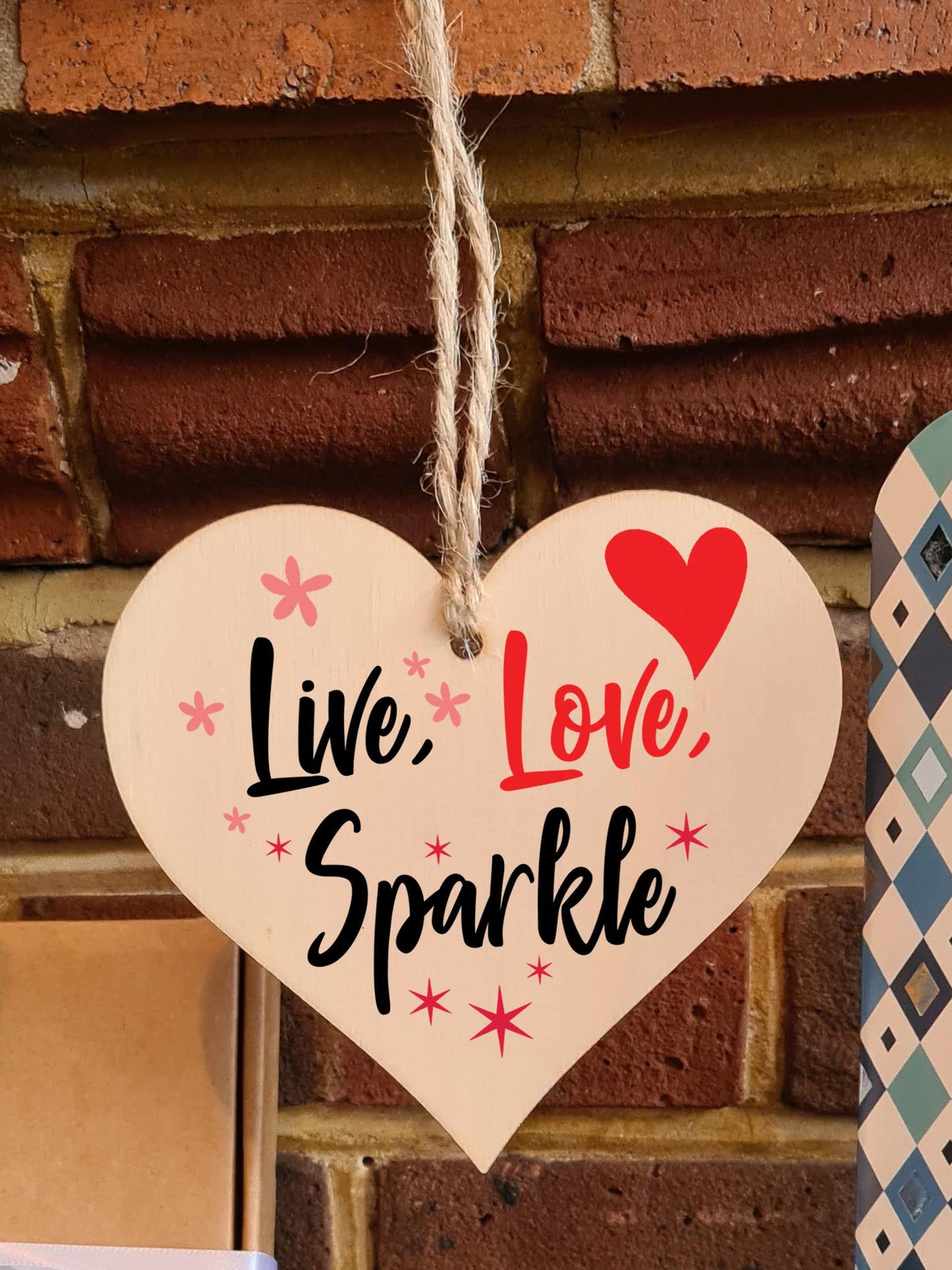 Handmade Wooden Hanging Heart Plaque Gift for Someone Special Inspirational Gift or Self Motivational Treat