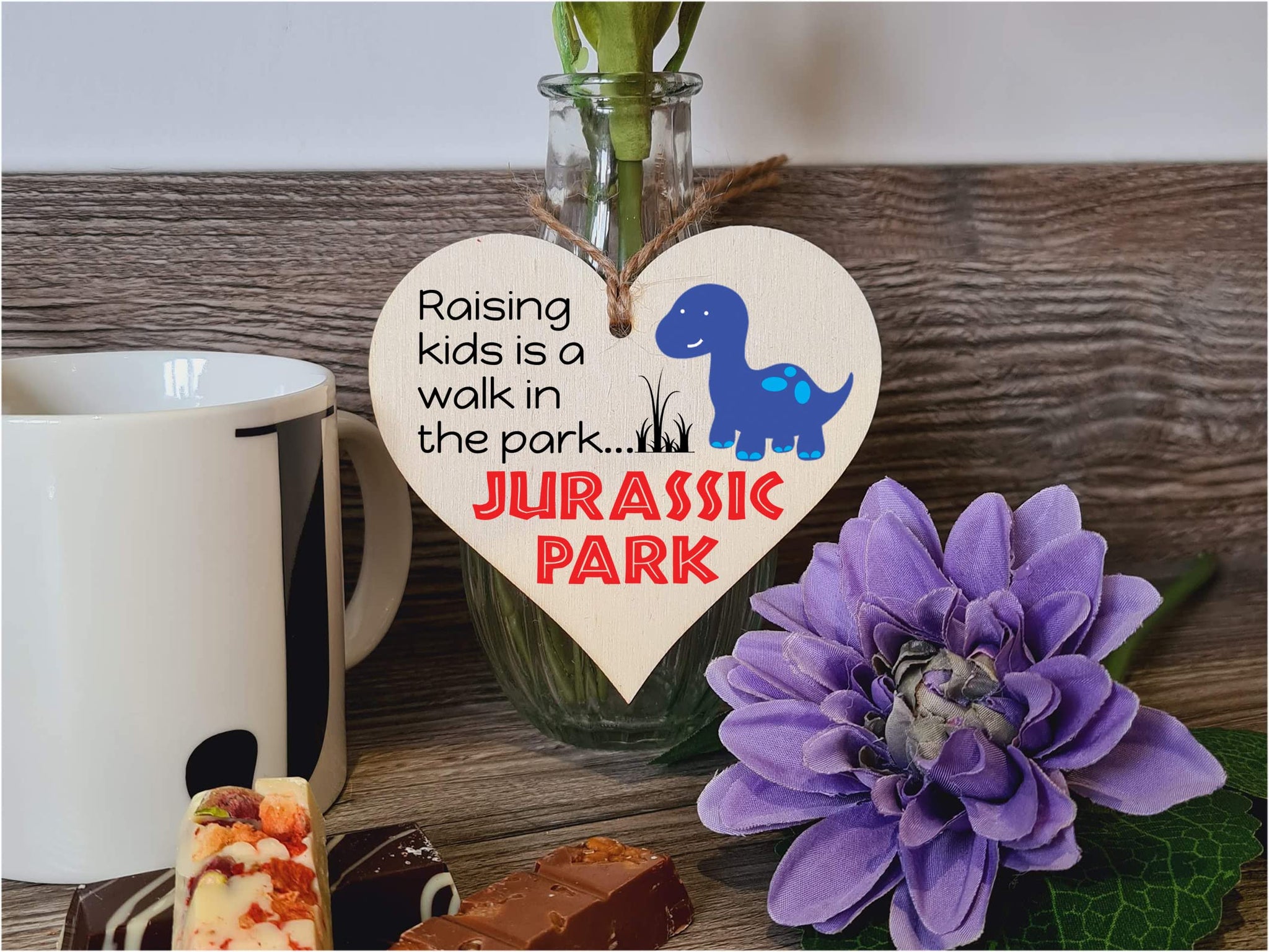 Handmade Wooden Hanging Heart Plaque Gift for Mum Funny Gift about Motherhood