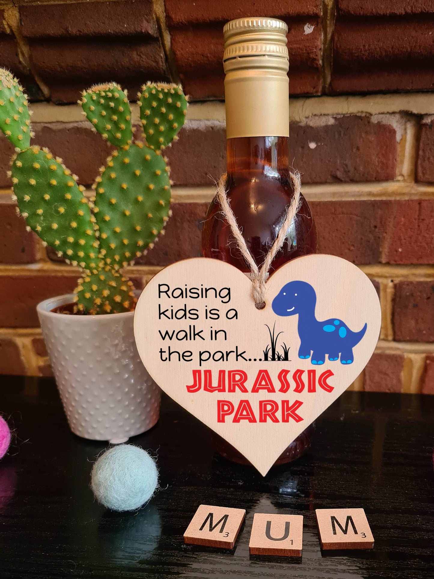 Handmade Wooden Hanging Heart Plaque Gift for Mum Funny Gift about Motherhood