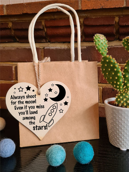 Handmade Wooden Hanging Heart Plaque Gift for Someone Special Inspirational Gift or Self Motivational Treat