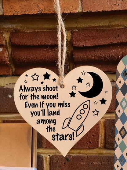 Handmade Wooden Hanging Heart Plaque Gift for Someone Special Inspirational Gift or Self Motivational Treat