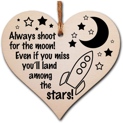 Handmade Wooden Hanging Heart Plaque Gift for Someone Special Inspirational Gift or Self Motivational Treat