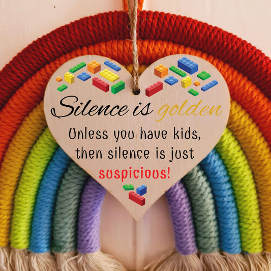 Handmade Wooden Hanging Heart Plaque Gift for Mum Funny Gift about Motherhood