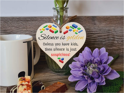 Handmade Wooden Hanging Heart Plaque Gift for Mum Funny Gift about Motherhood