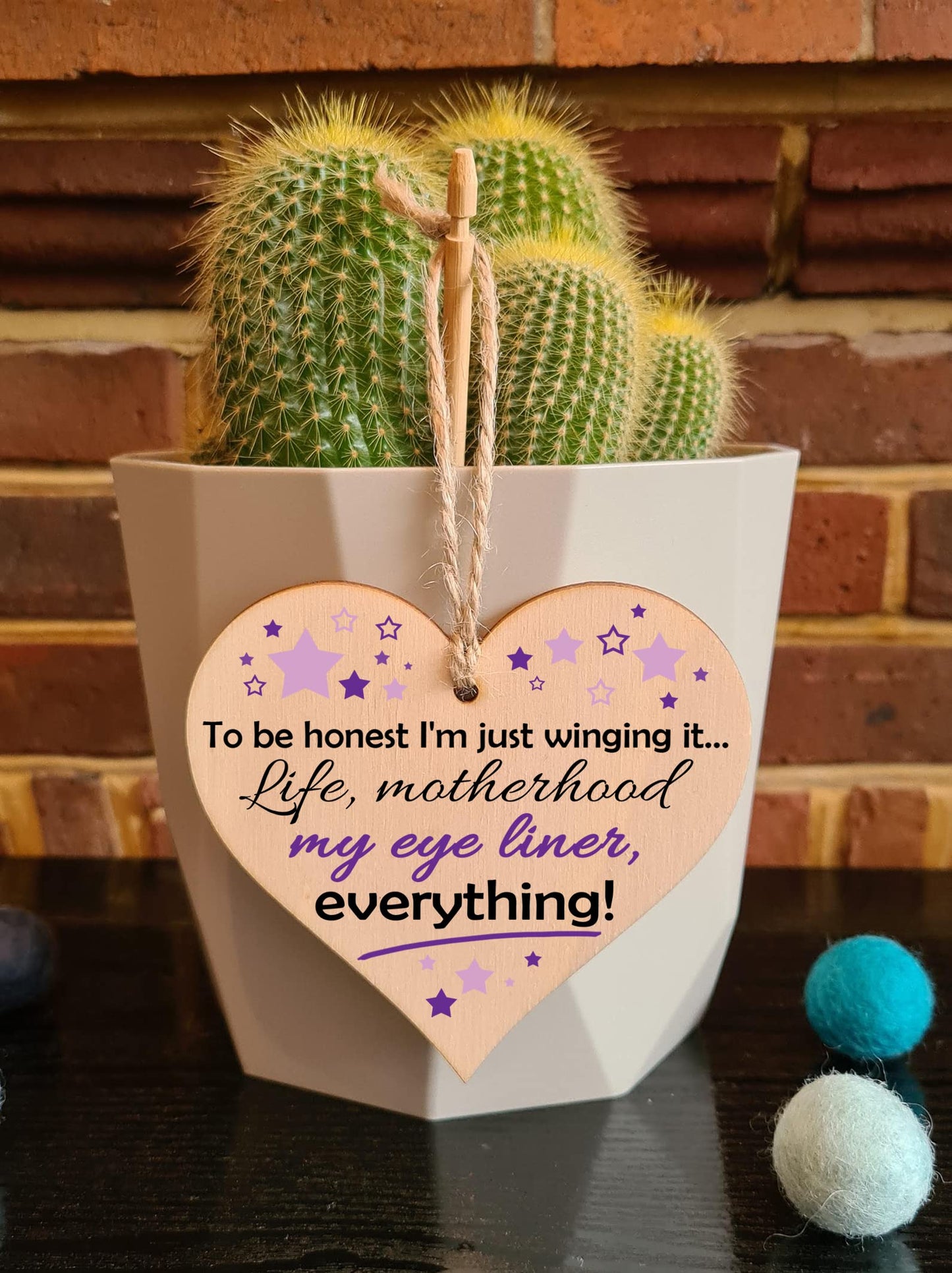 Handmade Wooden Hanging Heart Plaque Gift for Mum Funny Gift about Motherhood
