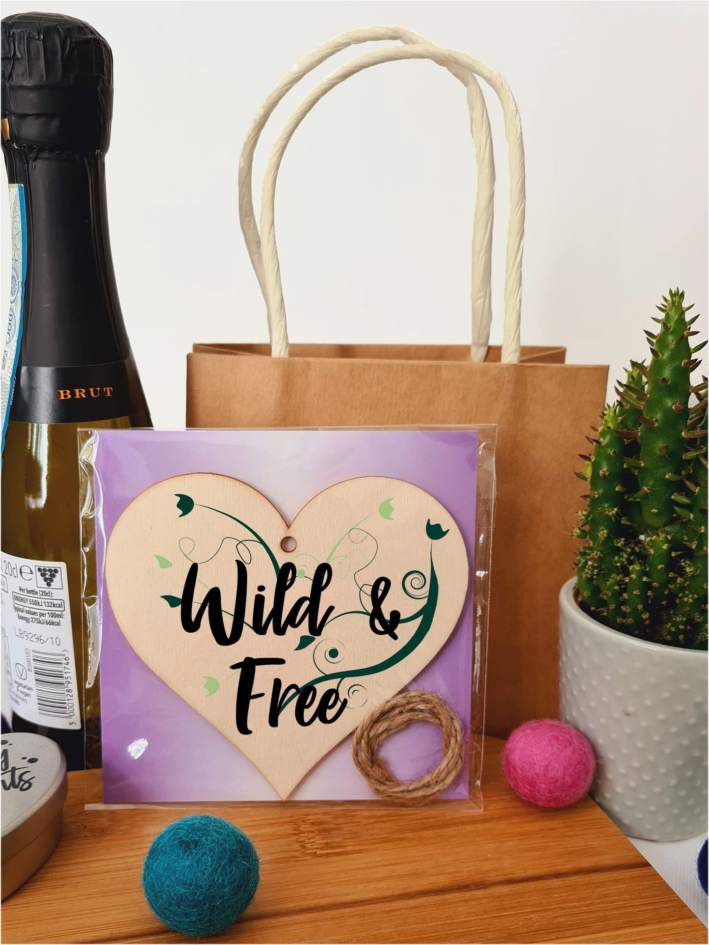 Handmade Wooden Hanging Heart Plaque Gift for Someone Special Inspirational Gift or Self Motivational Treat