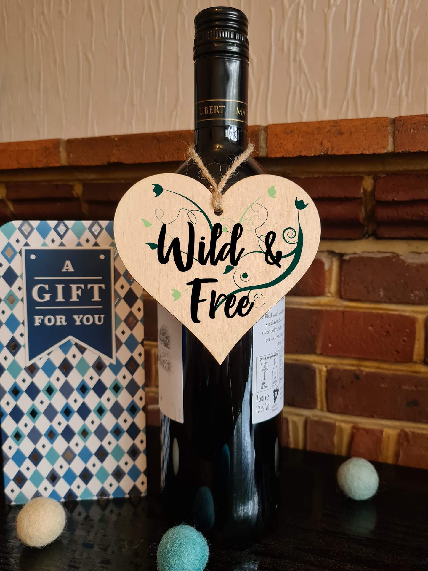 Handmade Wooden Hanging Heart Plaque Gift for Someone Special Inspirational Gift or Self Motivational Treat