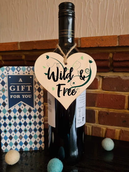 Handmade Wooden Hanging Heart Plaque Gift for Someone Special Inspirational Gift or Self Motivational Treat