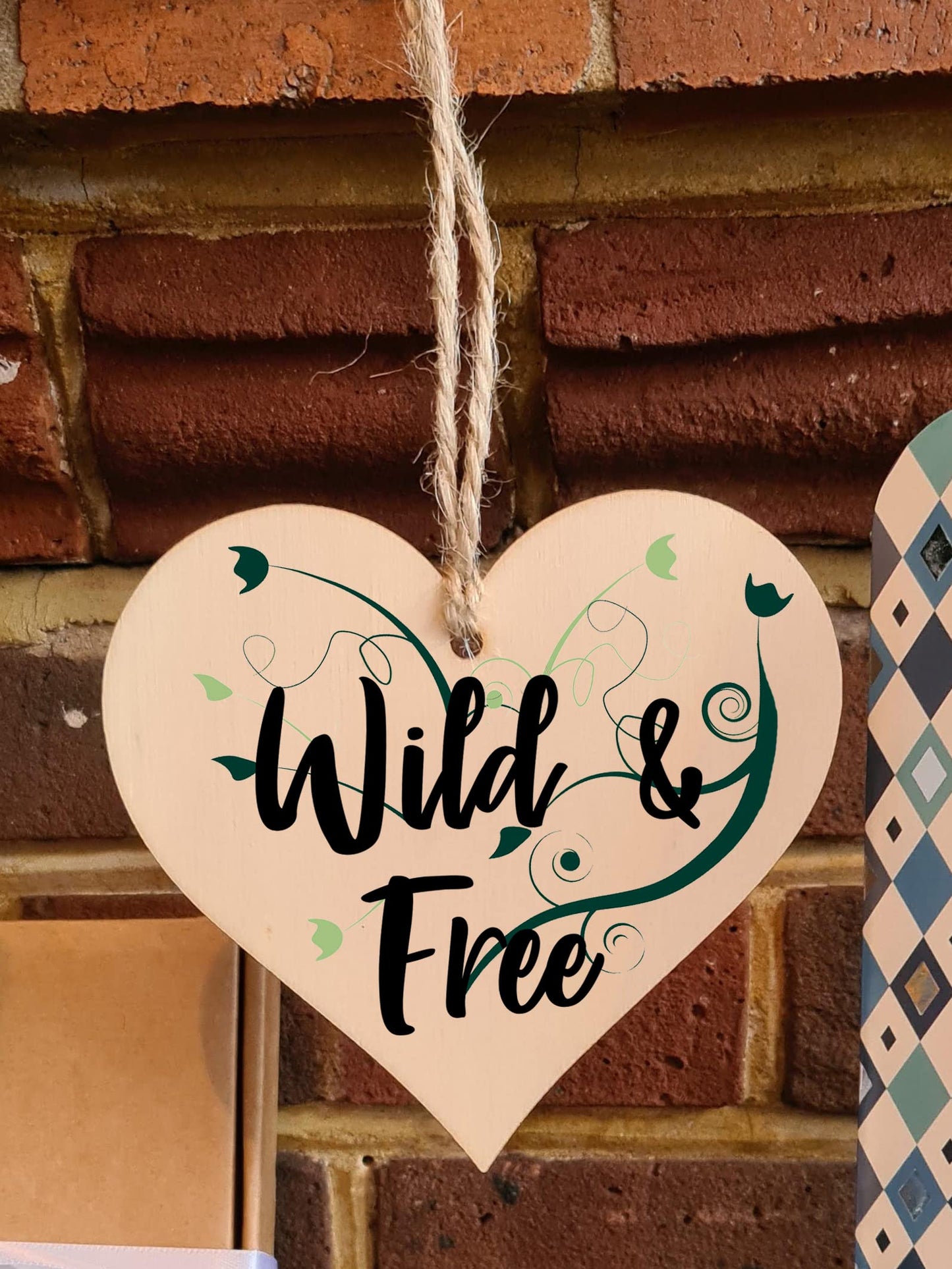 Handmade Wooden Hanging Heart Plaque Gift for Someone Special Inspirational Gift or Self Motivational Treat