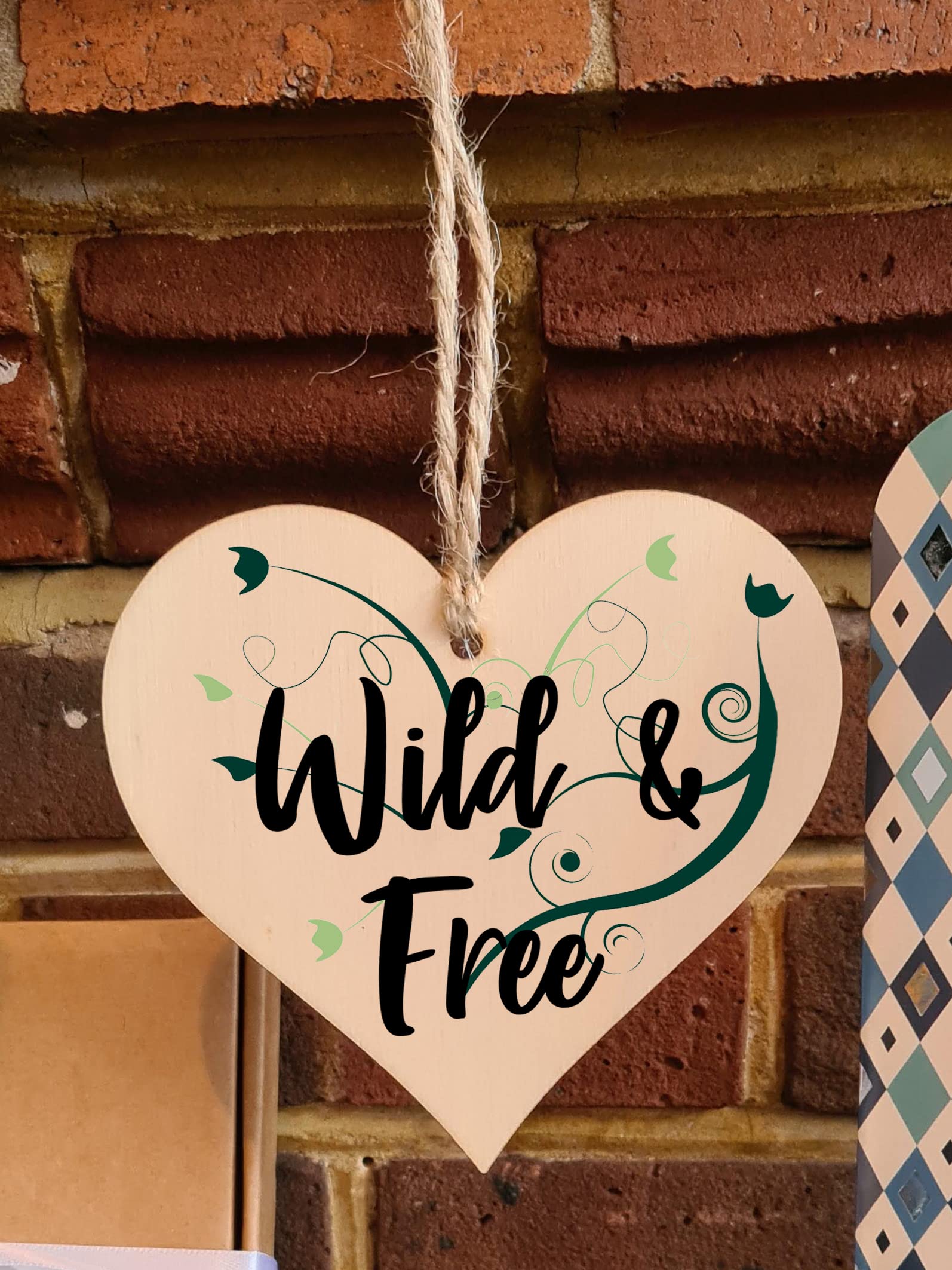 Handmade Wooden Hanging Heart Plaque Gift for Someone Special Inspirational Gift or Self Motivational Treat