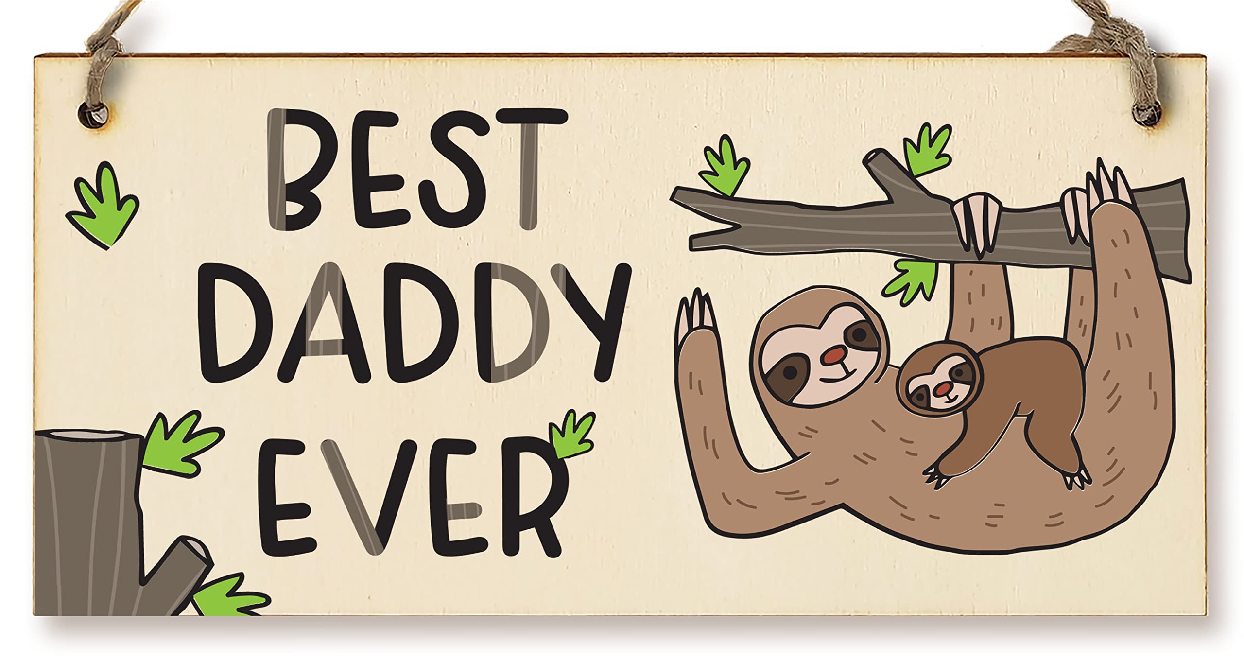 The Plum Penguin Handmade Wooden Hanging Wall Plaque Best Daddy Ever Decorative Sentimental Gift Father's Day Office Man Cave