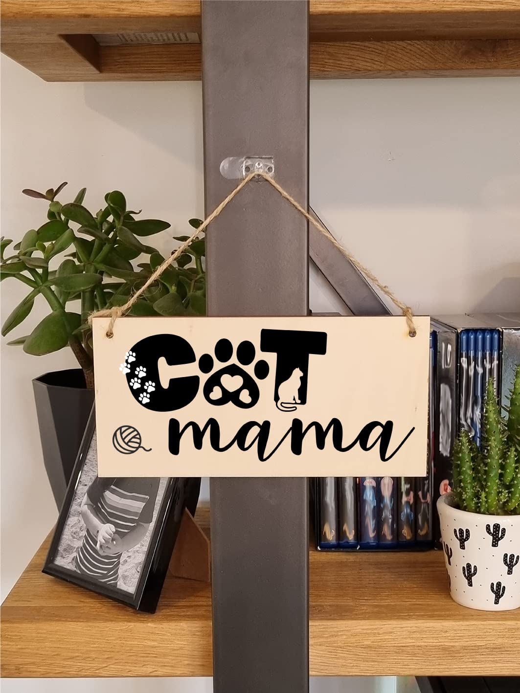 The Plum Penguin Handmade Wooden Hanging Wall Plaque Cat Mama Cute Funny Gift Pet Lover Cat Mum Parent Mother's Day