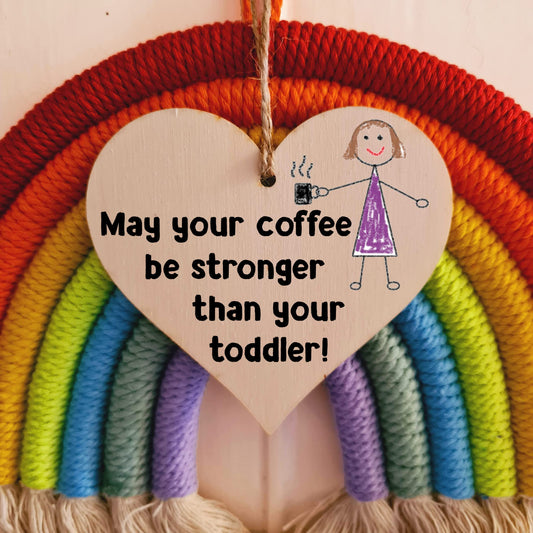 Handmade Wooden Hanging Heart Plaque Gift for Mum Funny Gift about Motherhood