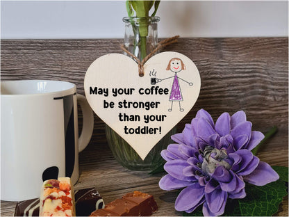 Handmade Wooden Hanging Heart Plaque Gift for Mum Funny Gift about Motherhood