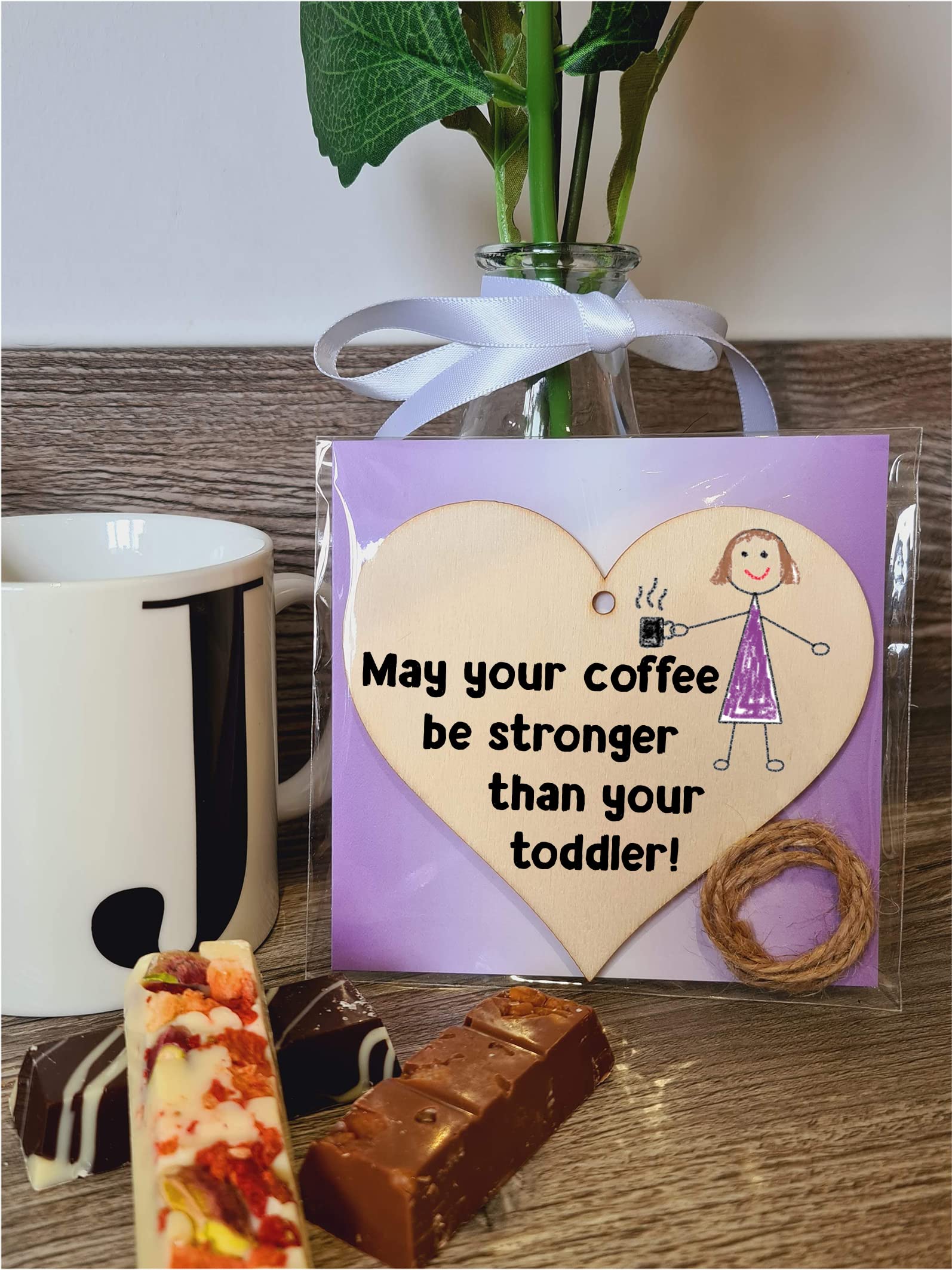 Handmade Wooden Hanging Heart Plaque Gift for Mum Funny Gift about Motherhood