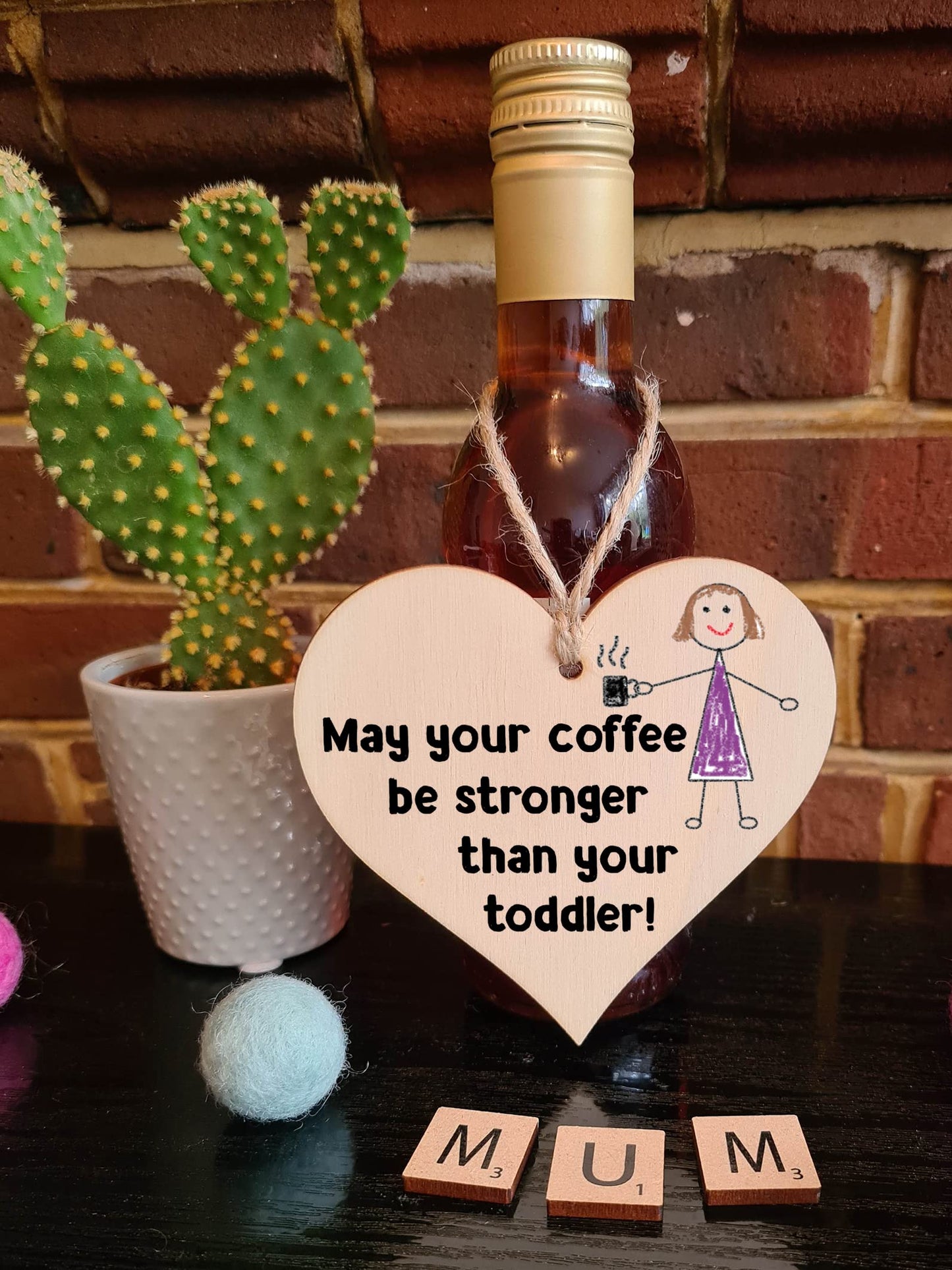 Handmade Wooden Hanging Heart Plaque Gift for Mum Funny Gift about Motherhood