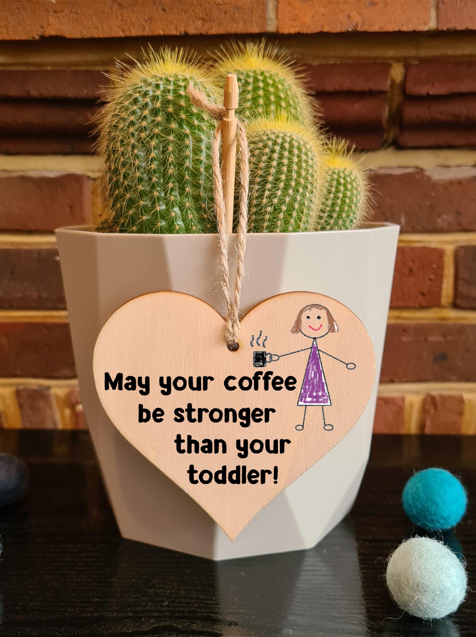 Handmade Wooden Hanging Heart Plaque Gift for Mum Funny Gift about Motherhood