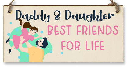 The Plum Penguin Handmade Wooden Hanging Wall Plaque Daddy Daughter Best Friends for Life Decorative Sentimental Gift Father's Day