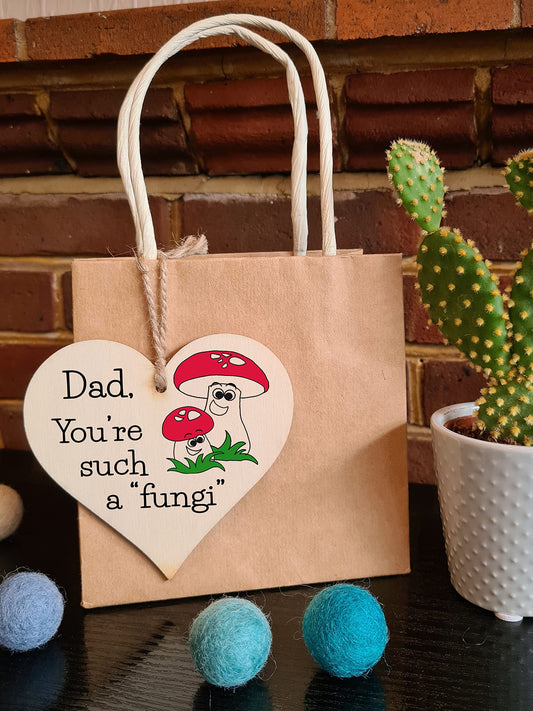 Handmade Wooden Hanging Heart Plaque Gift for Dad this Fathers Day Novelty Fun Keepsake