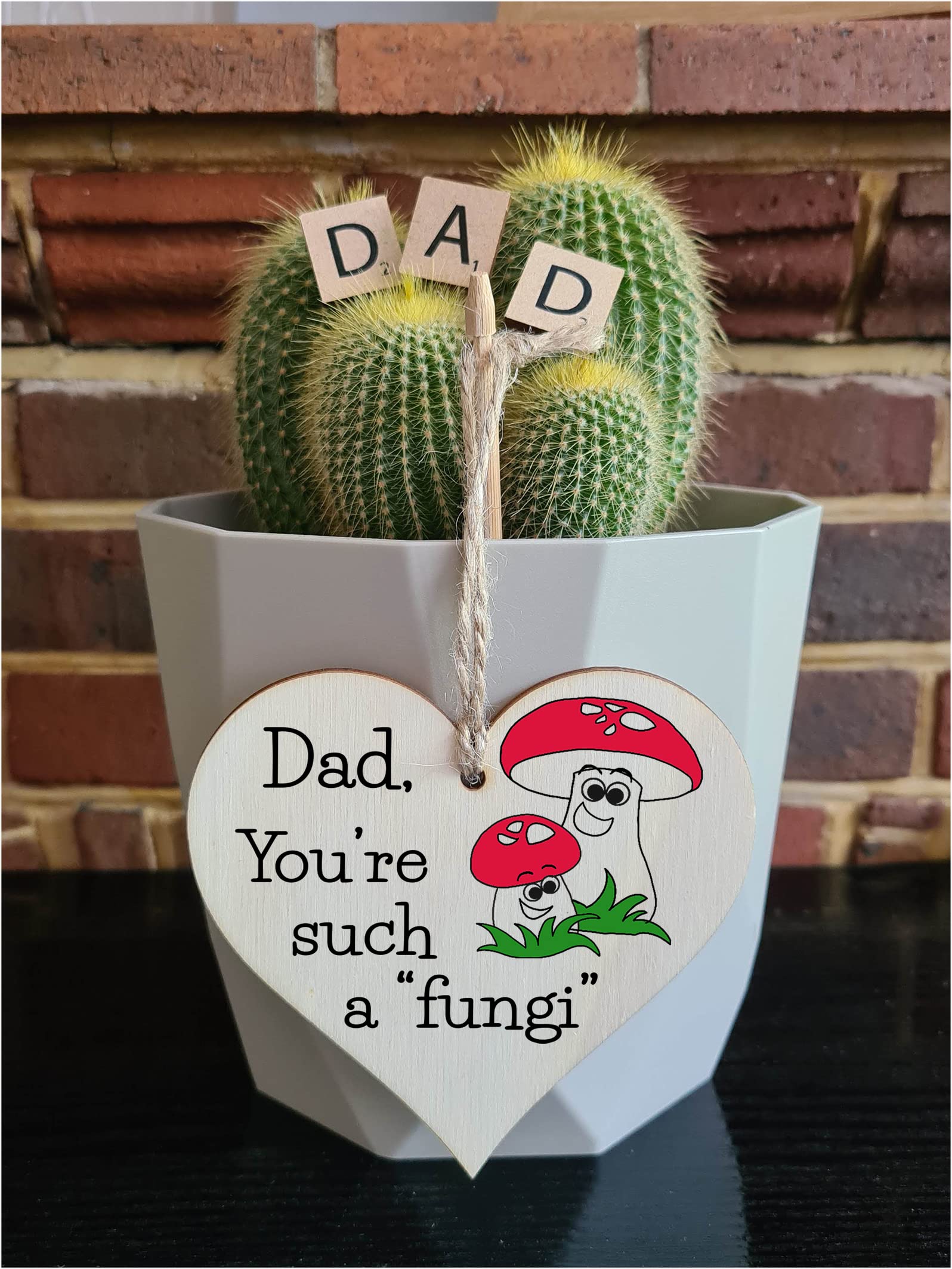 Handmade Wooden Hanging Heart Plaque Gift for Dad this Fathers Day Novelty Fun Keepsake