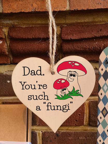 Handmade Wooden Hanging Heart Plaque Gift for Dad this Fathers Day Novelty Fun Keepsake