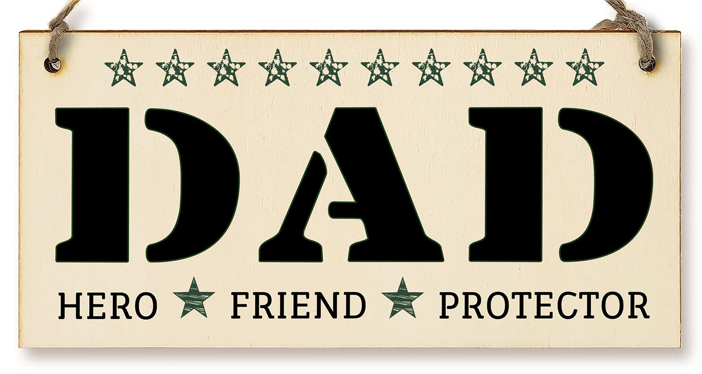 The Plum Penguin Handmade Wooden Hanging Wall Plaque Dad Hero Friend Protector Sentimental Gift Father's Day Office Man Cave