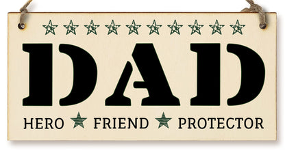 The Plum Penguin Handmade Wooden Hanging Wall Plaque Dad Hero Friend Protector Sentimental Gift Father's Day Office Man Cave