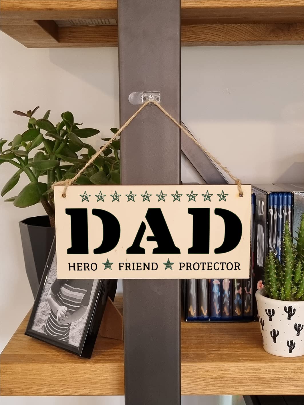 The Plum Penguin Handmade Wooden Hanging Wall Plaque Dad Hero Friend Protector Sentimental Gift Father's Day Office Man Cave