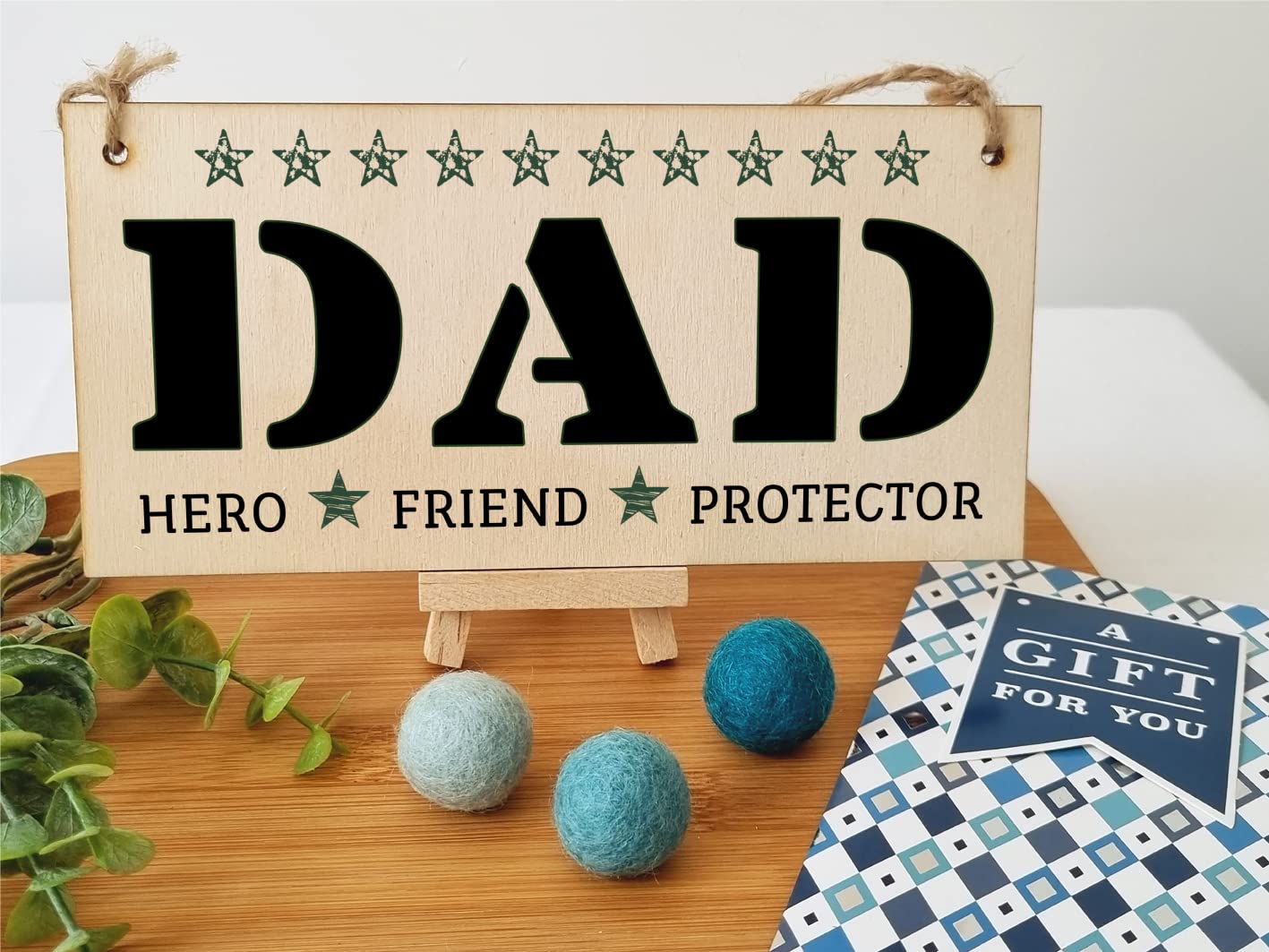 The Plum Penguin Handmade Wooden Hanging Wall Plaque Dad Hero Friend Protector Sentimental Gift Father's Day Office Man Cave