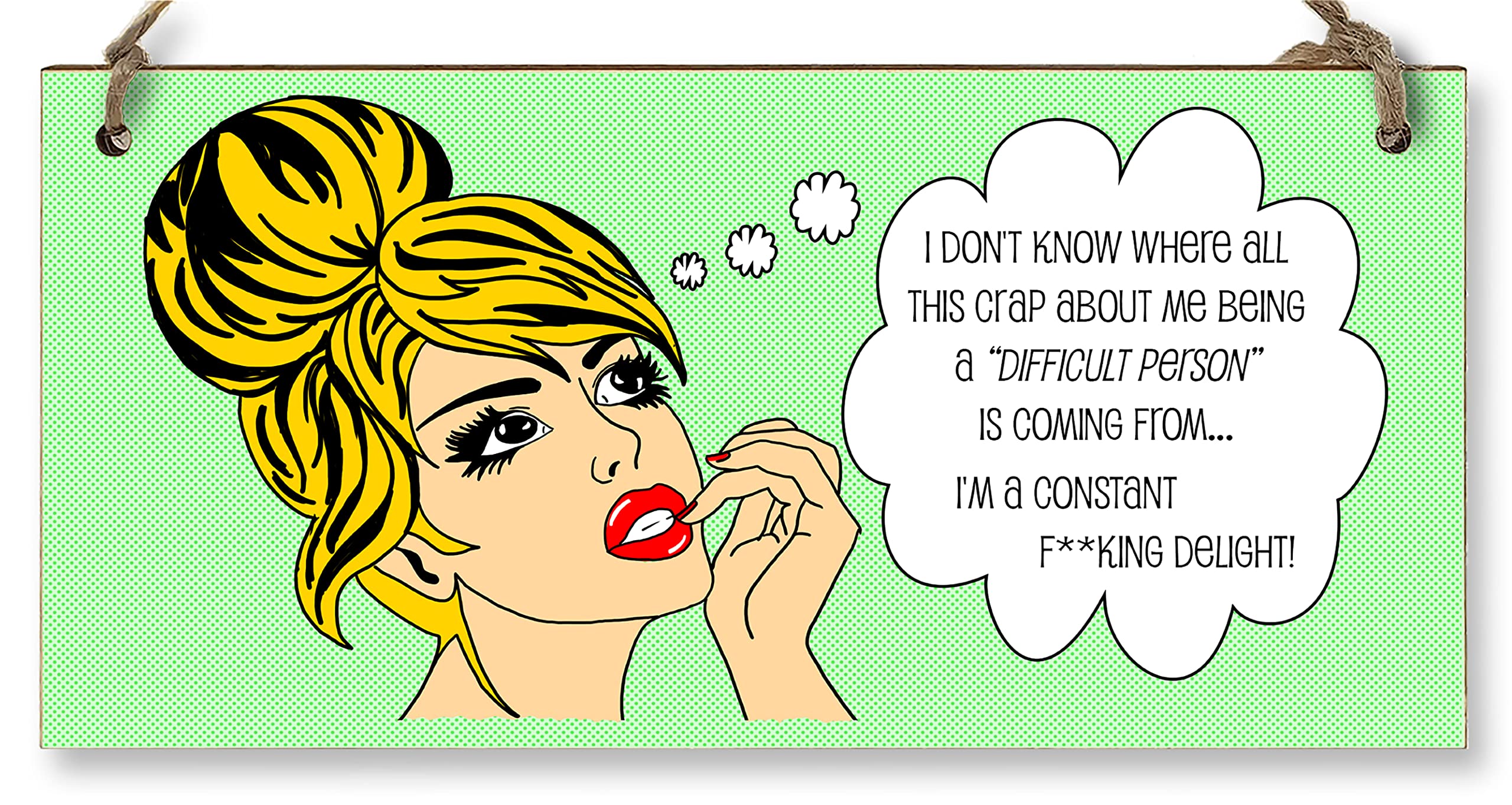 The Plum Penguin Handmade Wooden Hanging Wall Plaque I Don't Know Why Difficult Constant Delight Funny Rude Joke Novelty Sign