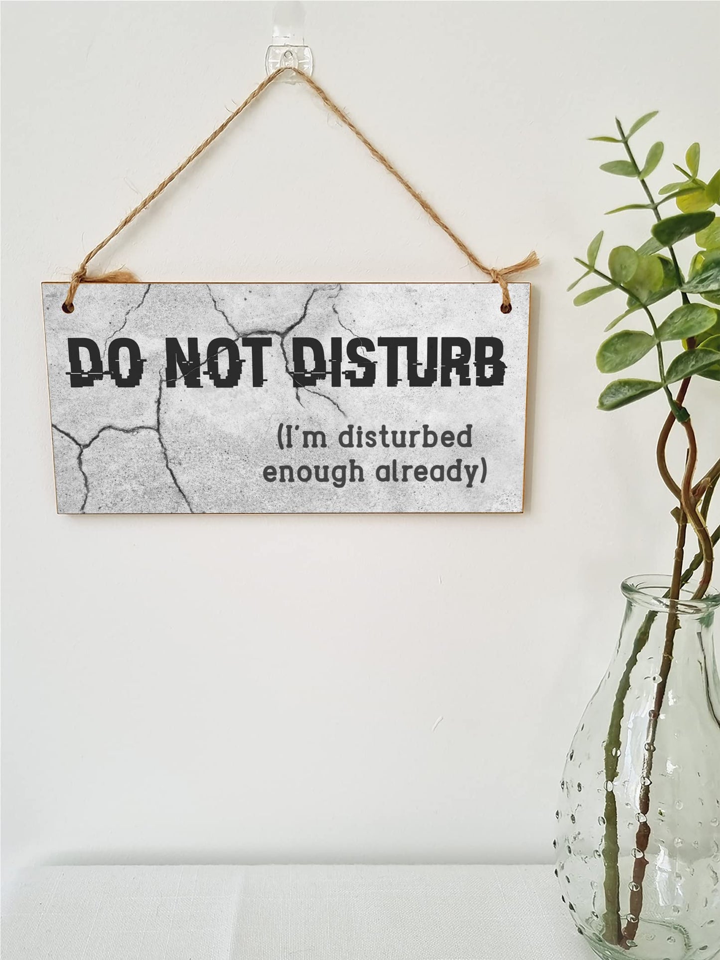 The Plum Penguin Handmade Wooden Hanging Wall Plaque Do Not Disturb Sign I'm Disturbed Already Funny Rude Joke Novelty Gift