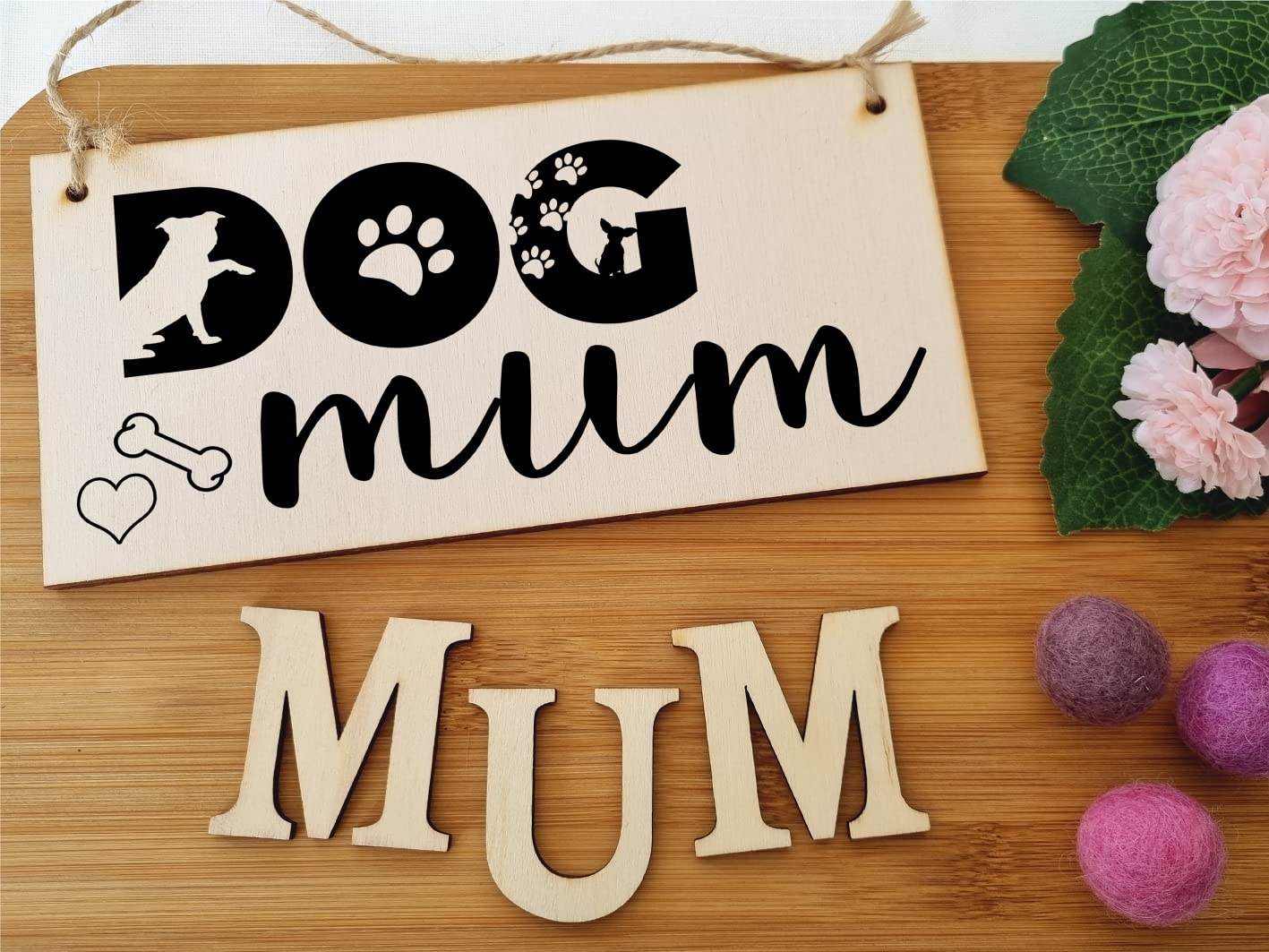 The Plum Penguin Handmade Wooden Hanging Wall Plaque Dog Mum Cute Funny Gift Pet Lover Dog Parent Mother's Day