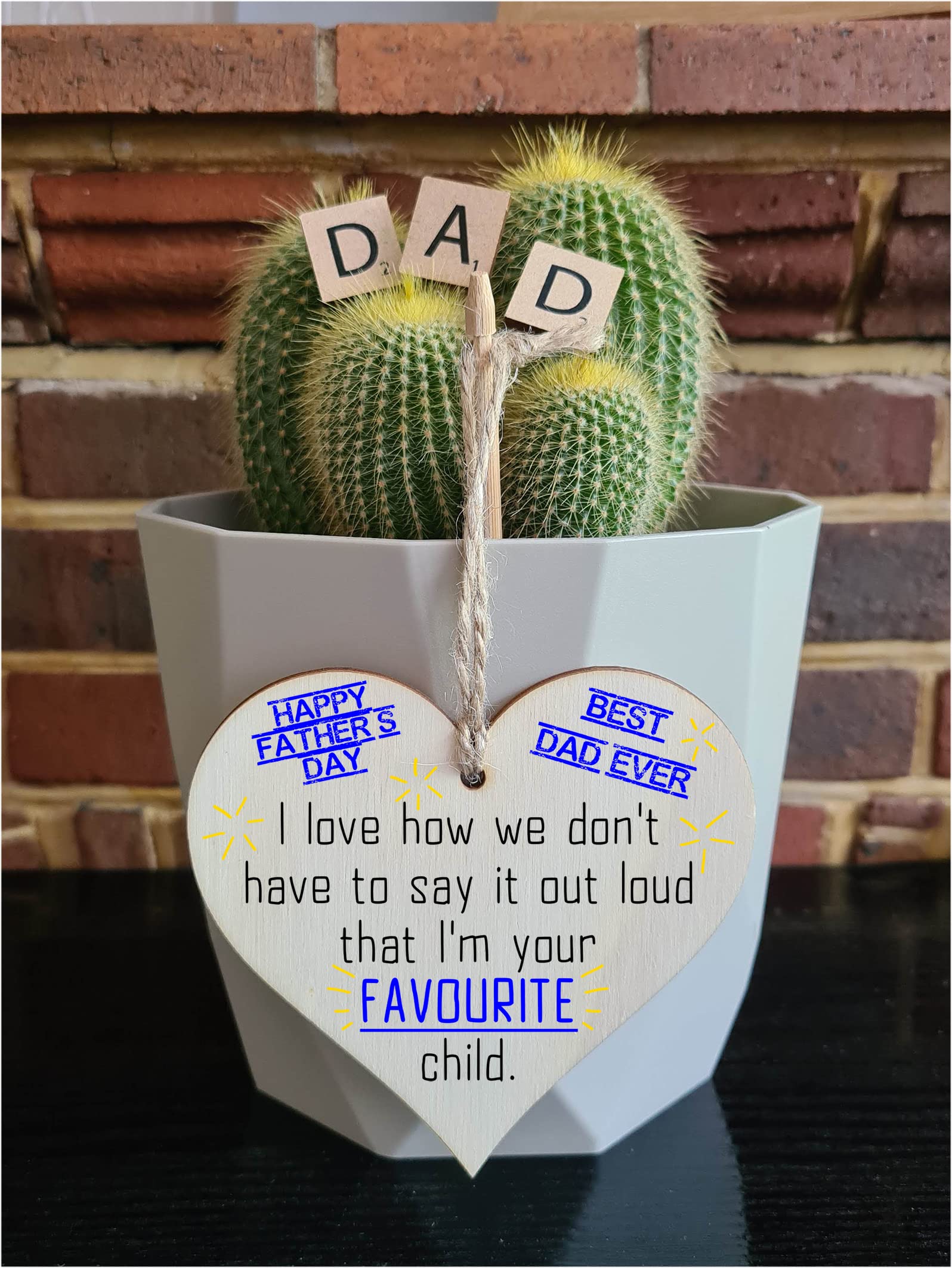 Handmade Wooden Hanging Heart Plaque Gift for Dad this Fathers Day Novelty Fun Keepsake