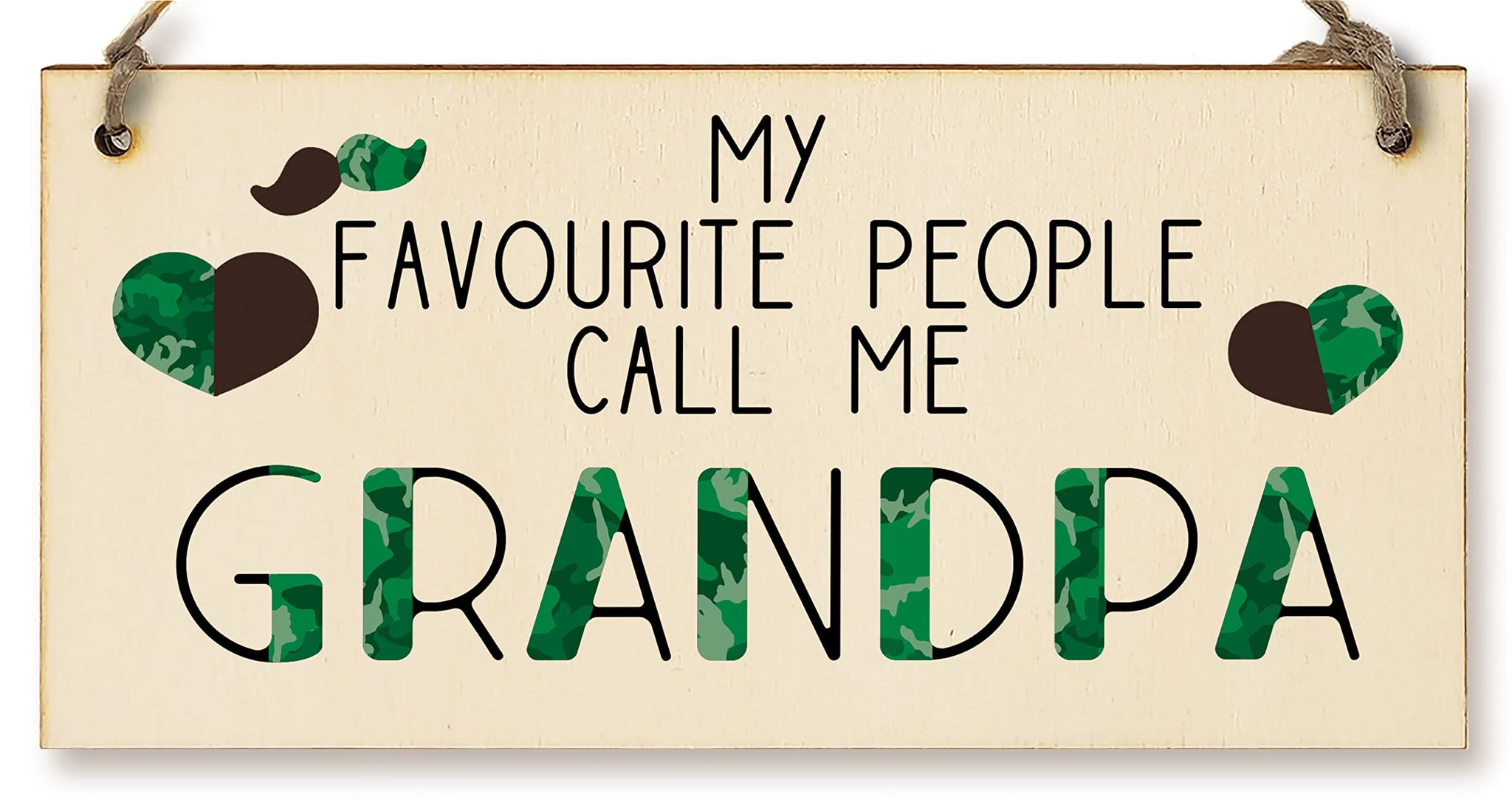 The Plum Penguin Handmade Wooden Hanging Wall Plaque Favourite People Call Me Grandpa Sentimental Gift Father's Day Man Cave