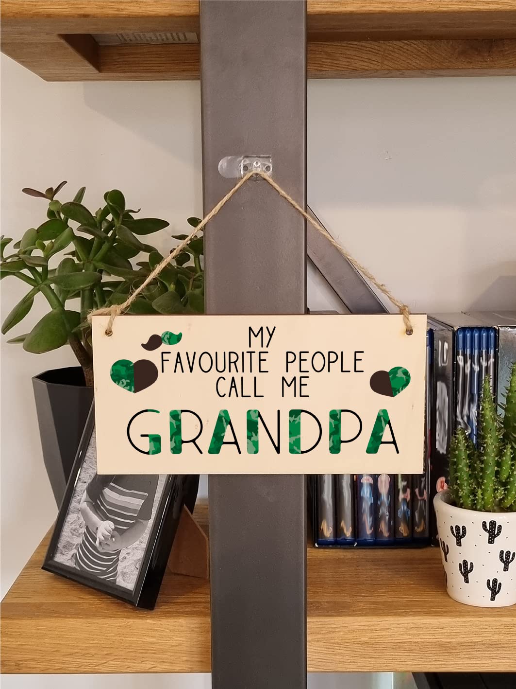 The Plum Penguin Handmade Wooden Hanging Wall Plaque Favourite People Call Me Grandpa Sentimental Gift Father's Day Man Cave