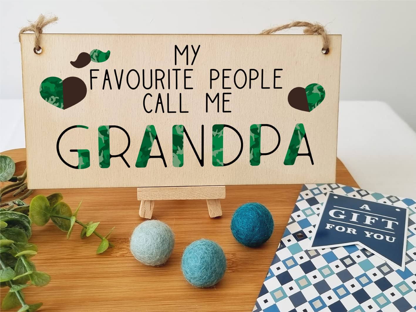 The Plum Penguin Handmade Wooden Hanging Wall Plaque Favourite People Call Me Grandpa Sentimental Gift Father's Day Man Cave
