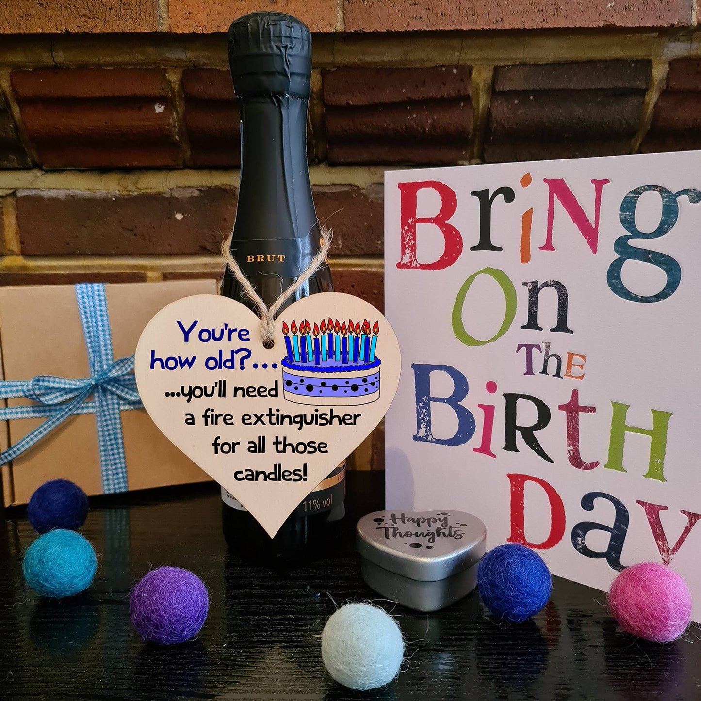 Handmade Wooden Hanging Heart Plaque Gift Novelty Funny Old Birthday Keepsake