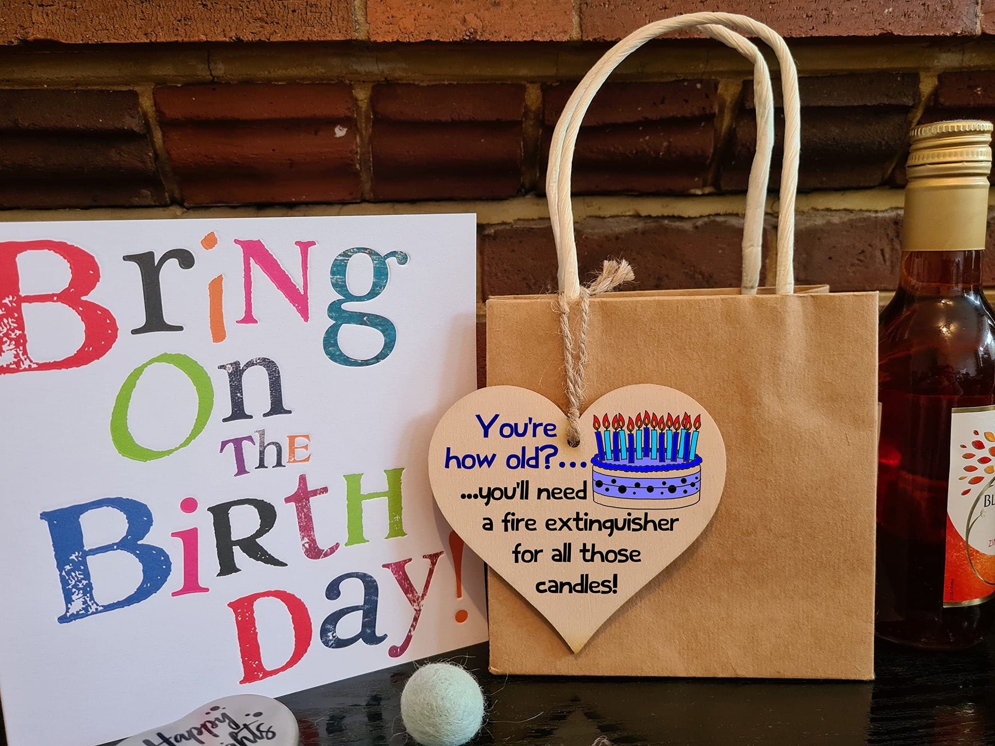 Handmade Wooden Hanging Heart Plaque Gift Novelty Funny Old Birthday Keepsake