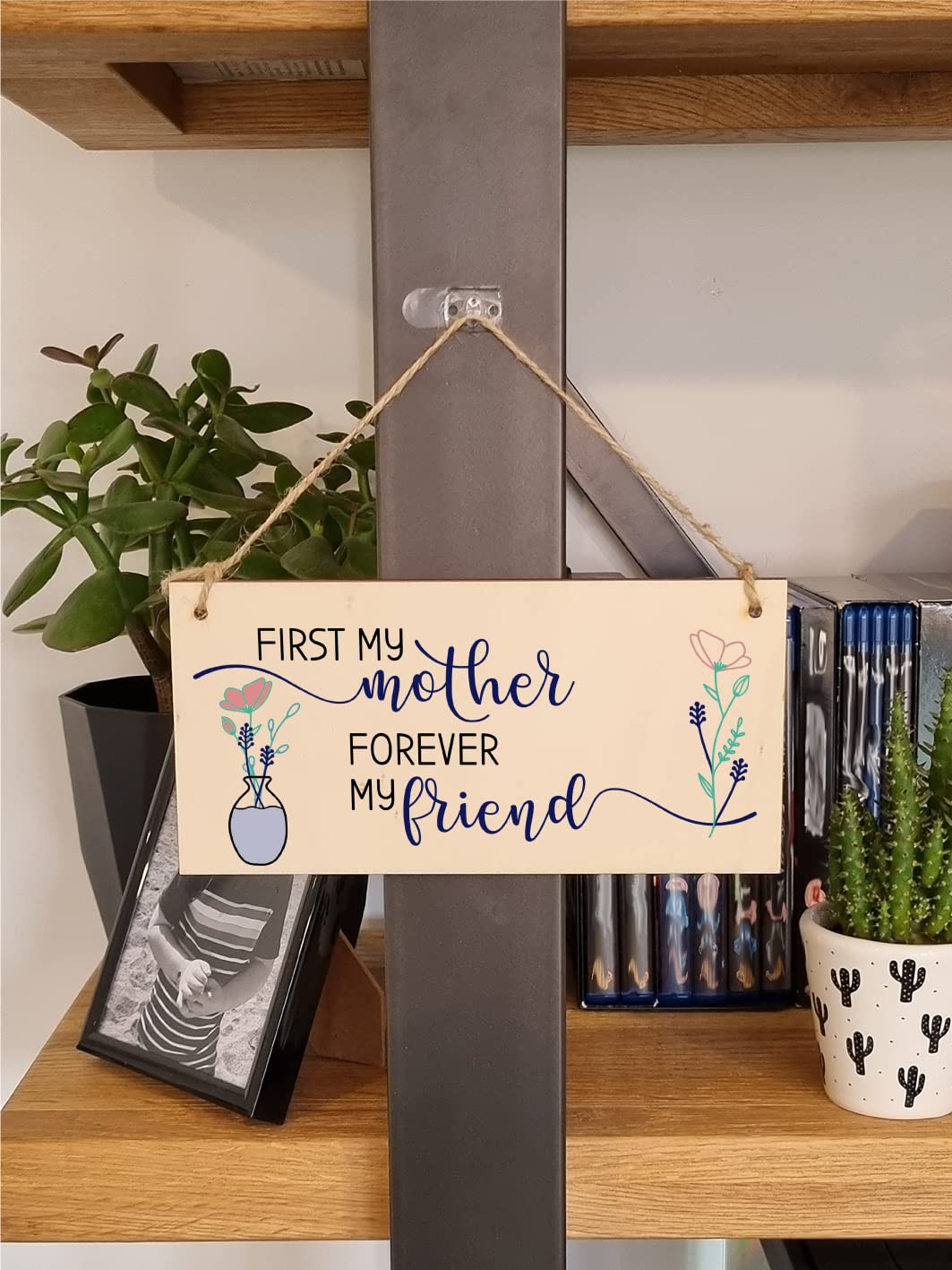 The Plum Penguin Handmade Wooden Hanging Wall Plaque First My Mother Forever My Friend Sentimental Gift Sign Mother's Day