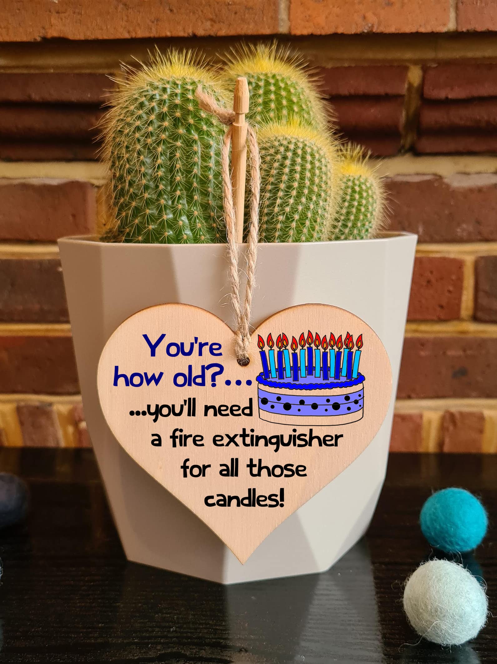 Handmade Wooden Hanging Heart Plaque Gift Novelty Funny Old Birthday Keepsake