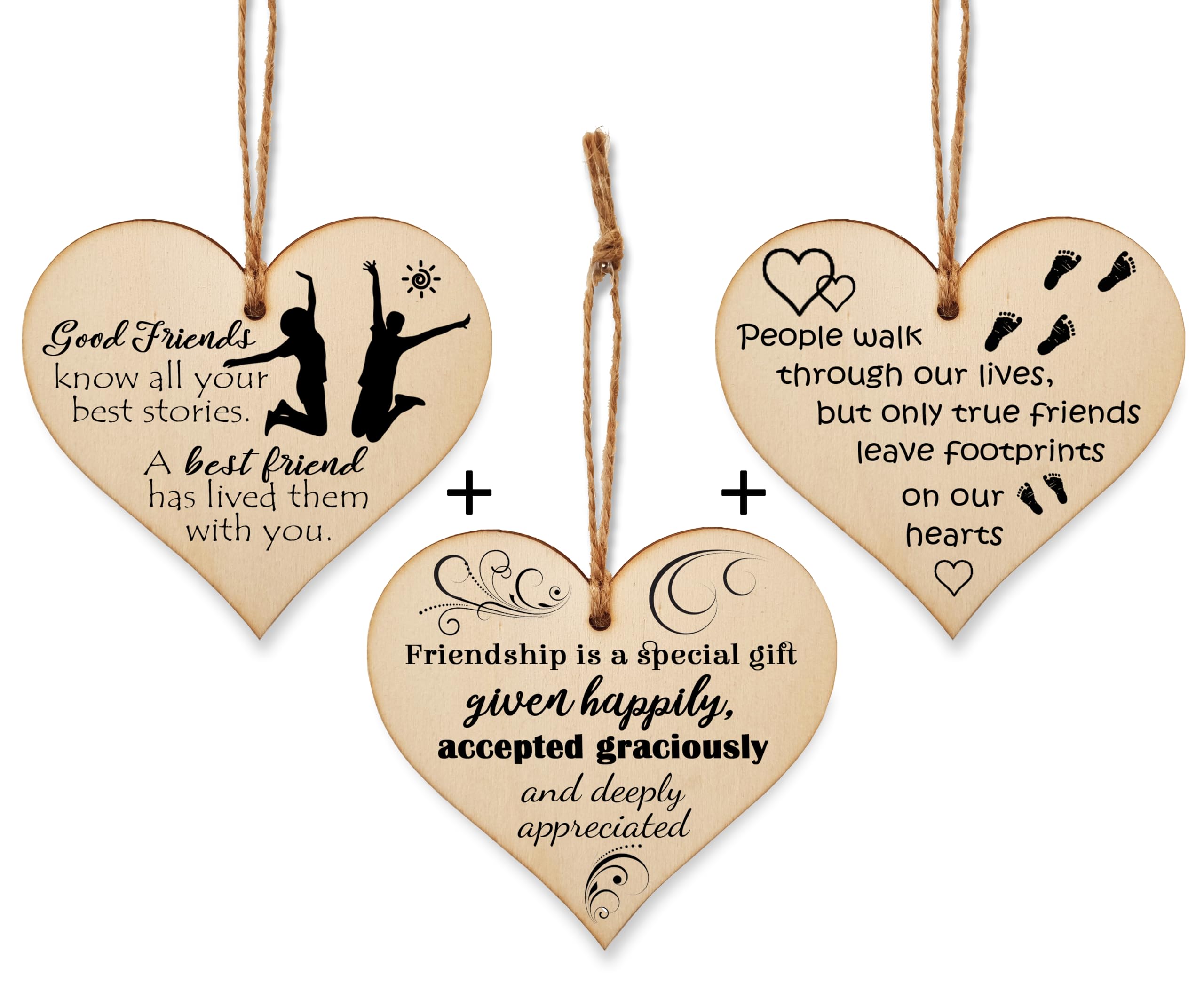 The Plum Penguin Treasured Friendships Displayed in Elegant Heart Plaques