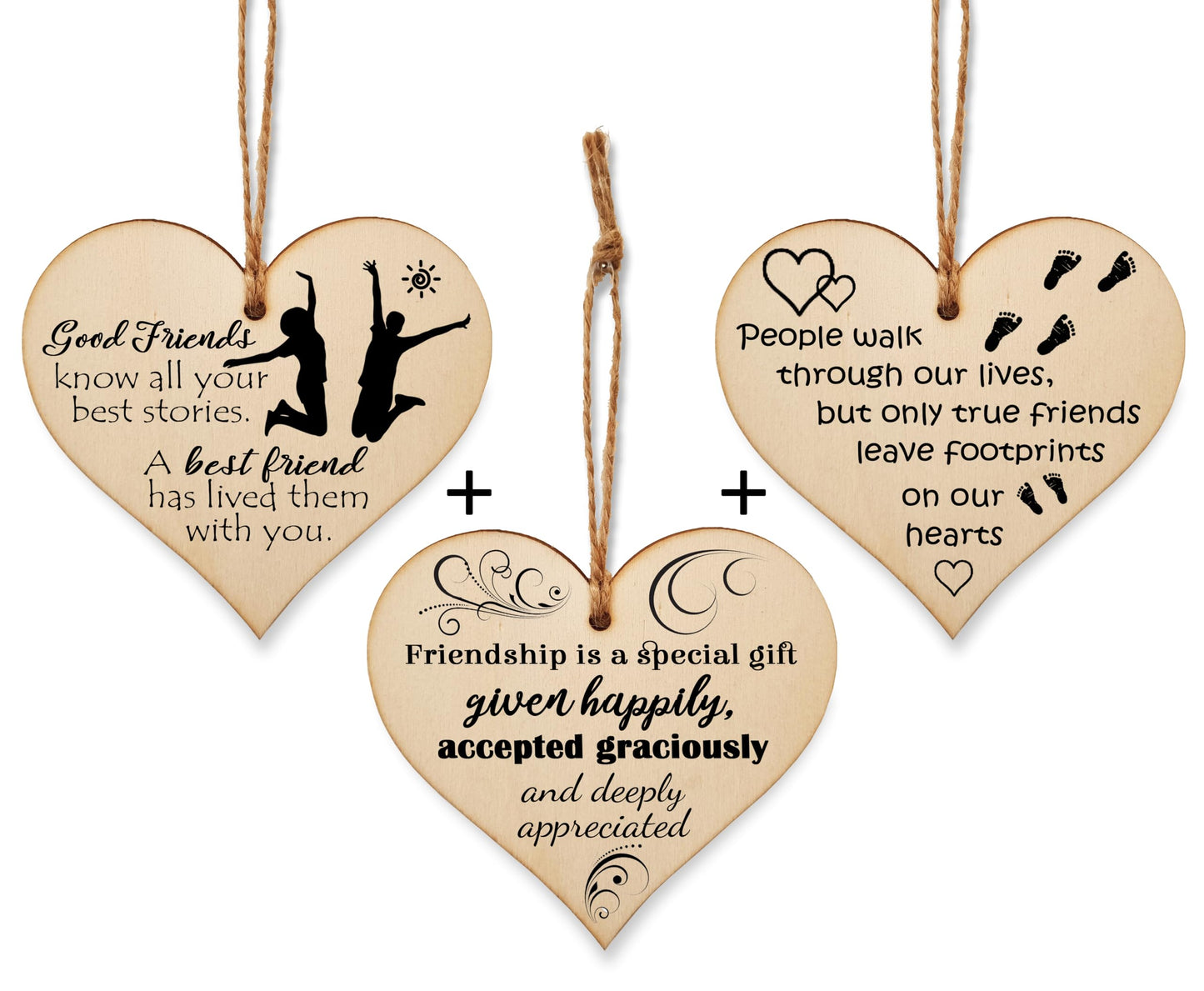 The Plum Penguin Treasured Friendships Displayed in Elegant Heart Plaques